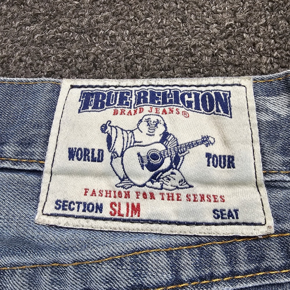 True Religion Jeans Women's 28 Slim Straight Rhinestone Embellished Back Pockets - Picture 7 of 13